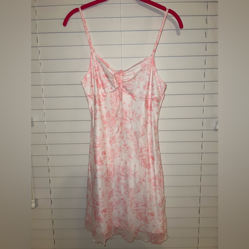 Pink and white mini dress
